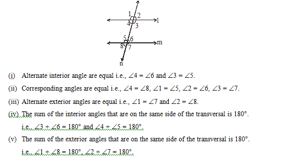 angles made by a transversal