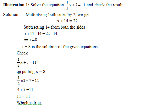 solution of an equation