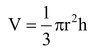 VOLUME OF RIGHT CIRCULAR CONE