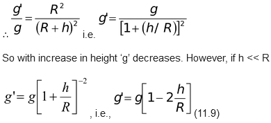 The Gravitational Field Strength